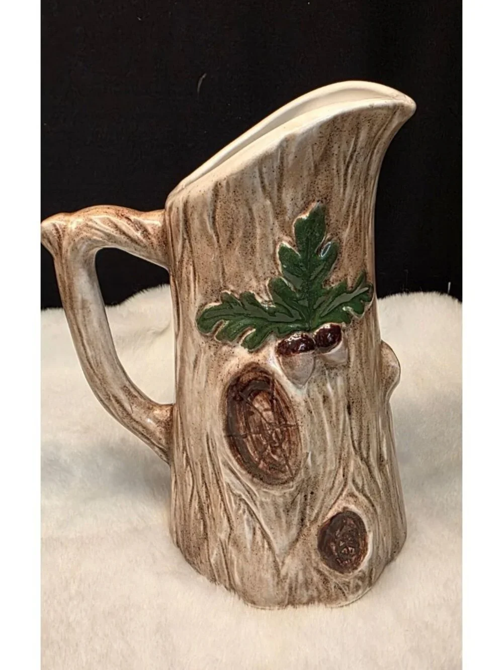 Vtg Retro Ceramic Mid-Century Cottagecore Woodland Mushroom Holland Mold Pitcher